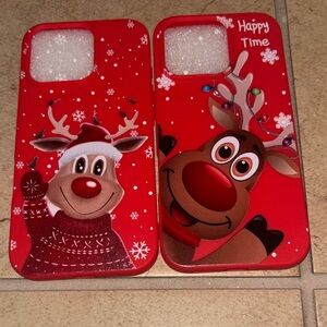 2 Festive Reindeer Phone Cases
